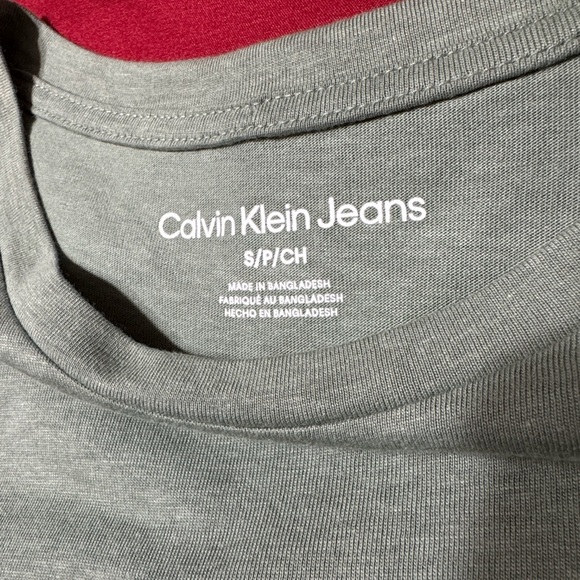 Calvin Klein Jeans Light Gray Kids Tee - Picture 3 of 4